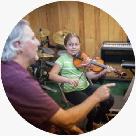 Man Teaching Girl Violin